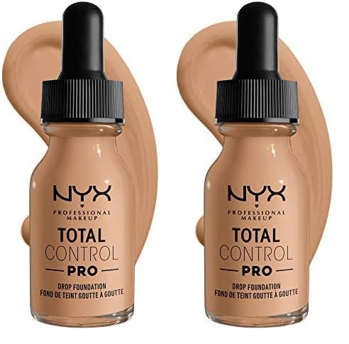 NYX PROFESSIONAL MAKEUP Total Control Pro Drop Foundation, Skin-True Buildable Coverage - Medium Olive (Pack of 2)-Velvo Beauty