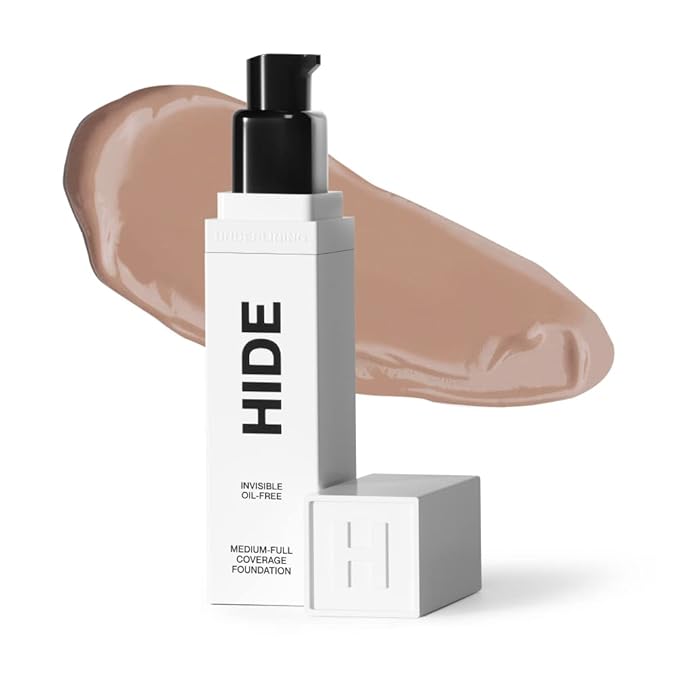 HIDE PREMIUM Liquid Foundation, Multi-Use Waterproof Foundation, Medium/Full Coverage Foundation, Shades for All Skin Types (See Shade Finder), Walnut, 1 fl oz-Velvo Beauty