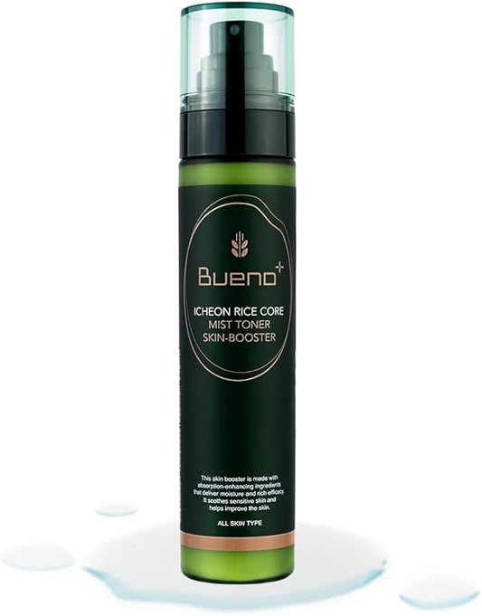 Bueno Icheon Rice Core Mist Toner, 3.55 fl.oz | Spray Toner with Icheon Rice Amino Acids for Soothing & Hydration | 100% Vegan Formula, Korean Skin Care-Velvo Beauty