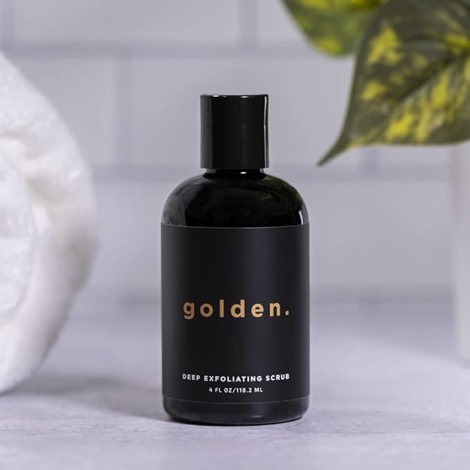 Golden Grooming Co. Exfoliating Face Scrub for Men - Deep Cleansing Facial Cleanser w/Coconut Oil & Aloe Vera - Exfoliating Face Wash for Men - Face Scrub for Oily & Dry Skin - For All Skin Types-4oz-Velvo Beauty