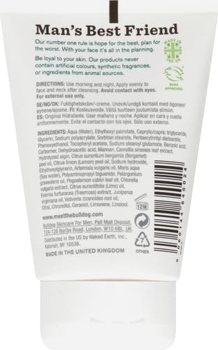 BULLDOG Mens Skincare and Grooming Face Moisturizer Original, 3.3 Fluid Ounce-Velvo Beauty