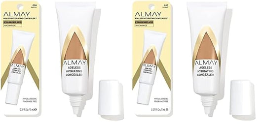 Almay Anti-Aging Concealer, Face Makeup with Hyaluronic Acid, Niacinamide, Vitamin C & E, Hypoallergenic-Fragrance Free, 030 Medium, 0.37 Fl Oz (Pack of 2)-Velvo Beauty