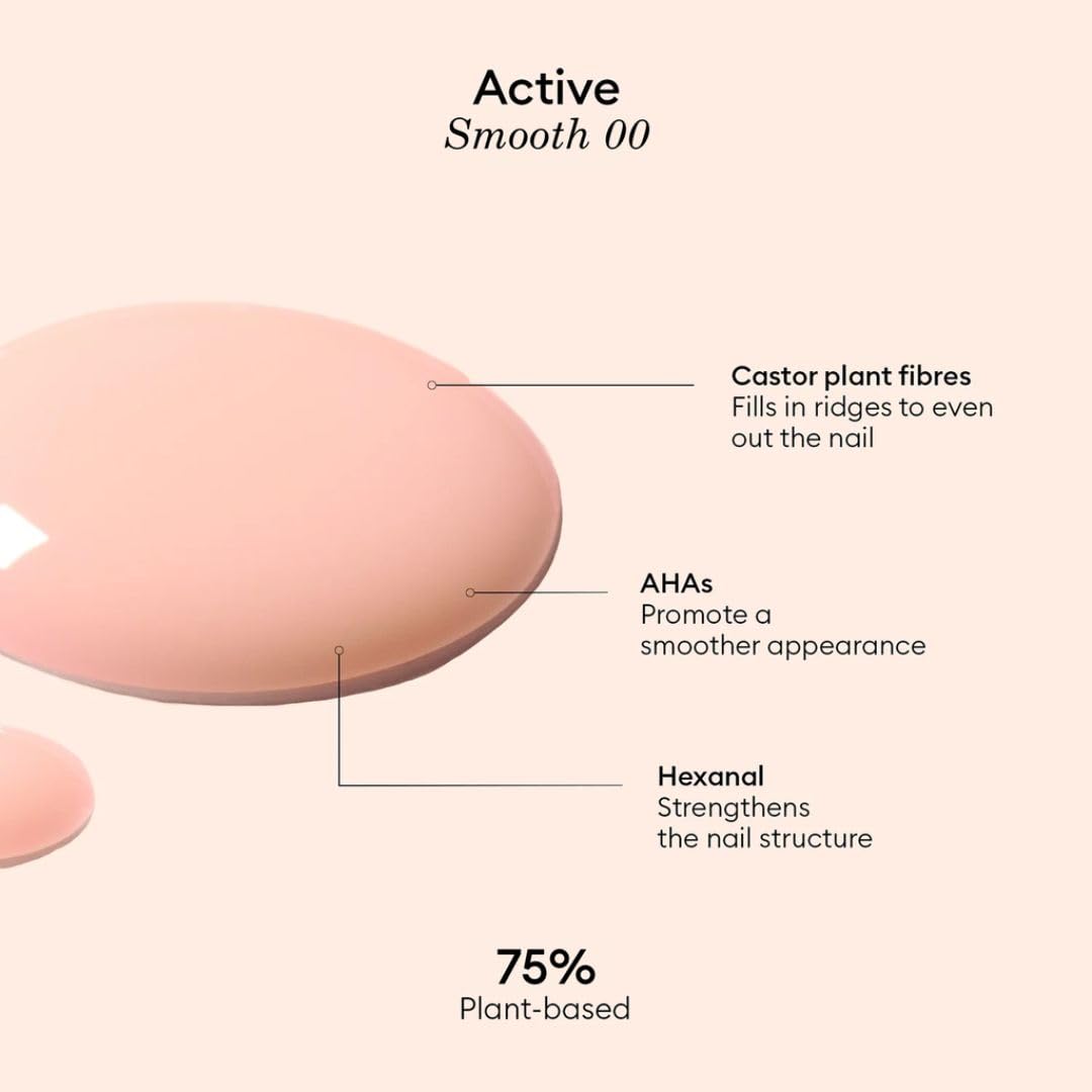 Manucurist Active Smooth 00 Nail Concealer Polish & Care - 2 in 1 Nude Nail Polish : Nail Strengthener and Growth - No Lamp - Ridge Filler for Nails - Natural Rosé Nail Polish-Velvo Beauty