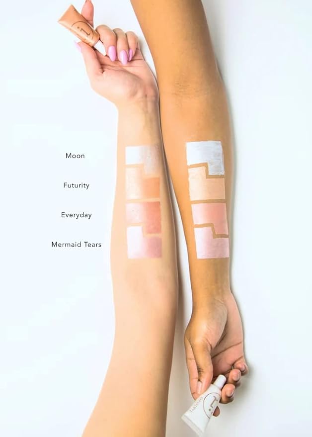 M2U NYC Liquid Highlighter Makeup, Luminizer Pearl, Shimmer And Shine, Ultra-Smooth Radiant Illuminator For Face Cheekbone Body Glow Illuminating (Orange-Futurity)-Velvo Beauty