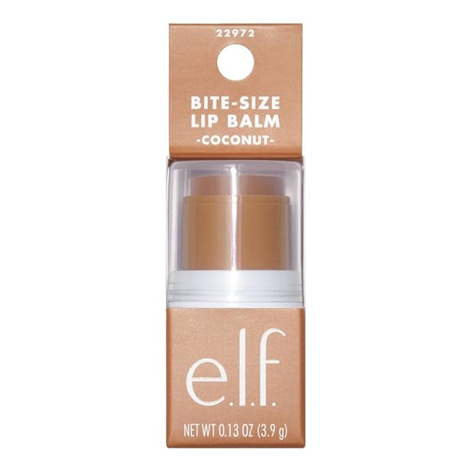e.l.f. Bite-Size Lip Balm, Moisturizing Formula for Smoother & Softer Lips, Mini Tinted Chapstick, Coconut, 0.13 Oz-Velvo Beauty