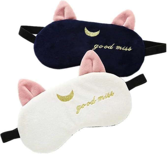 2PCS Eye Mask for Sleeping Cute Sailor Moon Natural Sleep Eye Mask Eyeshade Cover Shade Eye Patch Soft Portable Blindfold Travel Eyepatch for Girls Boys Women Men-Velvo Beauty