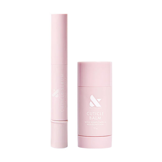 Olive & June Cuticle Hydration Set | Mini Cuticle Serum + Nourishing Balm | Hyaluronic Acid + Meadowfoam | Vegan & Cruelty-Free Nail Care Duo | Fragrance-Free, Dermatologist-Tested-Velvo Beauty