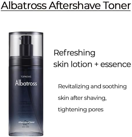 CHARMZONE Albatross Skincare for Men Aftershave Toner and Emulsion Set Father's Day Gift Set Hydrating Moisturizing Nourishing Toner+ Fluid + Travel size Total of 10.5 fl.oz-Velvo Beauty