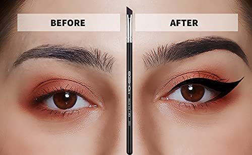 Eyeliner Brush Fine Angled - PRO Precision Gel Eye Liner Makeup Brush -Ultra Thin Slanted Flat Angle - Premium Cruelty Free Synthetic Bristles (E835 2piece)-Velvo Beauty
