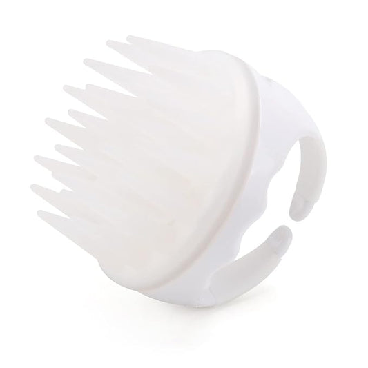 BTYMS Silicone Scalp Scrubber Shampoo Brush With Extra Long Bristles, Hair Massager for Growth & Dandruff Removal - White-Velvo Beauty