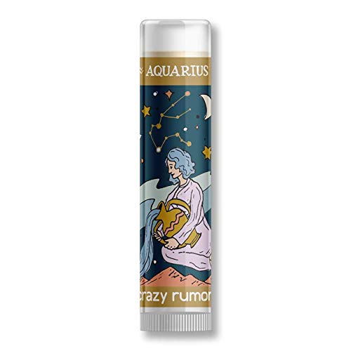 Crazy Rumors Aquarius Zodiac All Natural, Plant Based Lip Balm to Moisturize and Nourish your Lips - Air Blend (Vanilla Cream, Fresh Berry and Botanical Lavender)-Velvo Beauty