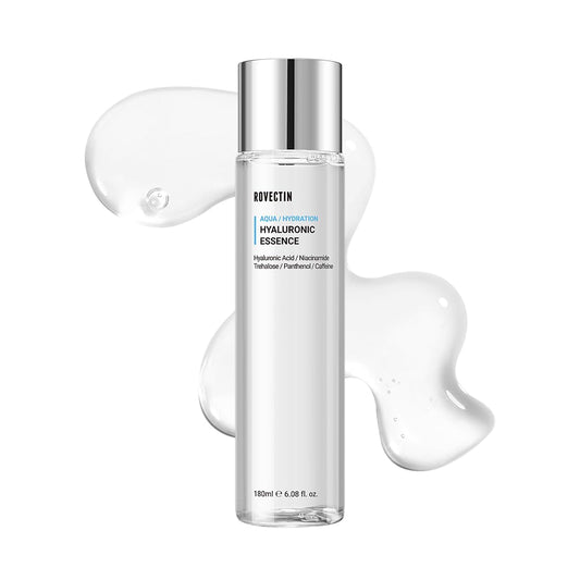 ROVECTIN Aqua Hyaluronic Essence (Activating Treatment Lotion) - 7 Layers Hyaluronic Acid Facial Toner with Niacinamide & Panthenol, Vegan Korean Skin Care (6.08 fl.oz)-Velvo Beauty