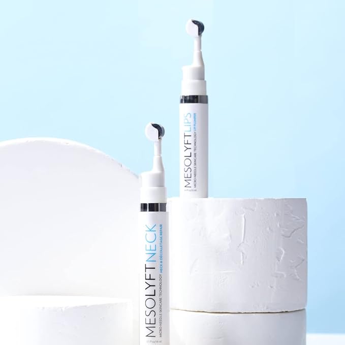 Neck & Lip Plumper Combo with Roller to Instantly Plump Lips & Neck - Neck Serum Improves the Neck Skin - Plumping Serum to Moisturize Your Lips and Neck-Velvo Beauty