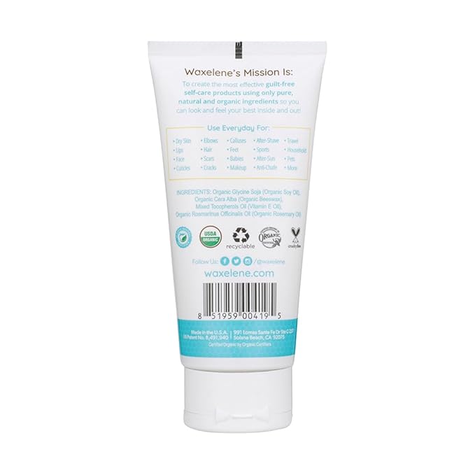 Waxelene Multipurpose Ointment Large Tube, Organic Aerated Balm the Petroleum Jelly Alternative Soothing Botanical Eczema Dry Skin Face Moisturizer-Velvo Beauty