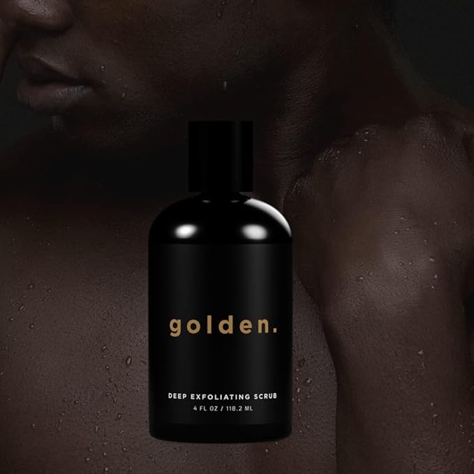 Golden Grooming Co. Exfoliating Face Scrub for Men - Deep Cleansing Facial Cleanser w/Coconut Oil & Aloe Vera - Exfoliating Face Wash for Men - Face Scrub for Oily & Dry Skin - For All Skin Types-4oz-Velvo Beauty