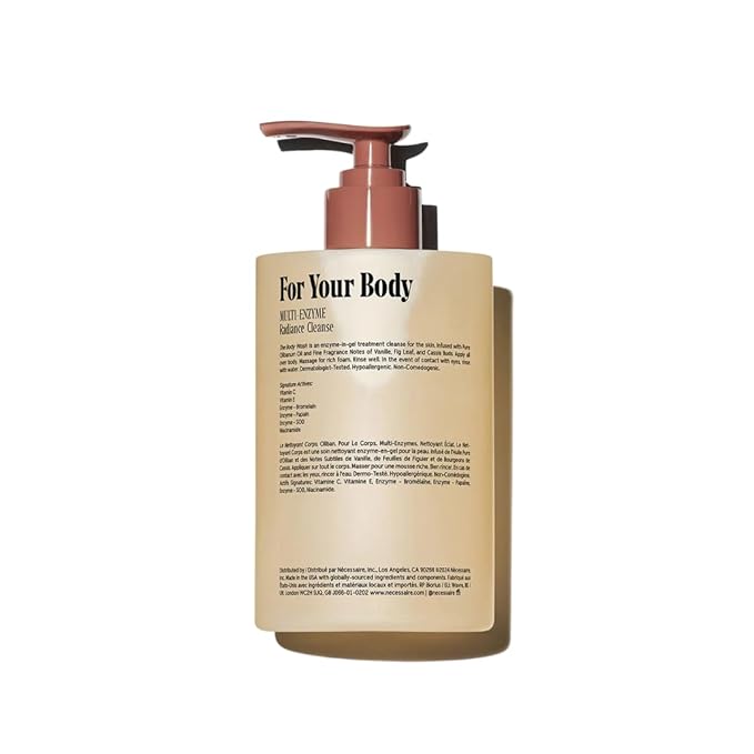 Nécessaire The Body Wash Olibanum. Natural Body Wash for Women + Men. Radiance Cleanse. Multi-Enzyme Gel Cleanser for Dull Skin. Notes of Vanilla, Fig Leaf, and Cassis Buds. 16.9 Fl Oz.-Velvo Beauty