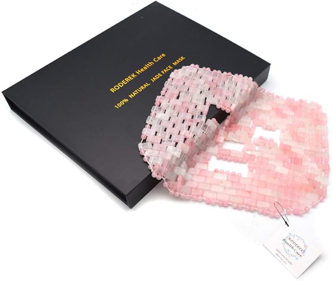 Jade Ice Sleeping Mask, Jade Mask for Relieving Face & Eye Puffiness Migraine, Anti Wrinkle Mask Therapy, Yoga Meditation Tools (Rose Quartz)-Velvo Beauty