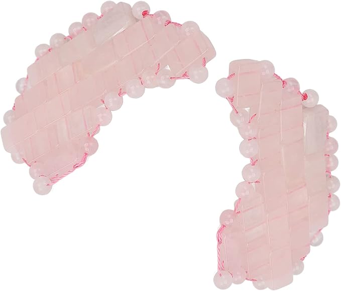 2Pcs Jade Eye Mask, Jadestone Eye Patch, Rose Quartz Anti Aging Eye Pad Sleep Eye Pad to Eliminate Wrinkles, Puffiness & Irritation (Reusable)-Velvo Beauty