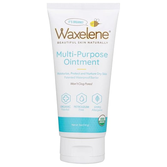 Waxelene Multipurpose Ointment Large Tube, Organic Aerated Balm the Petroleum Jelly Alternative Soothing Botanical Eczema Dry Skin Face Moisturizer-Velvo Beauty