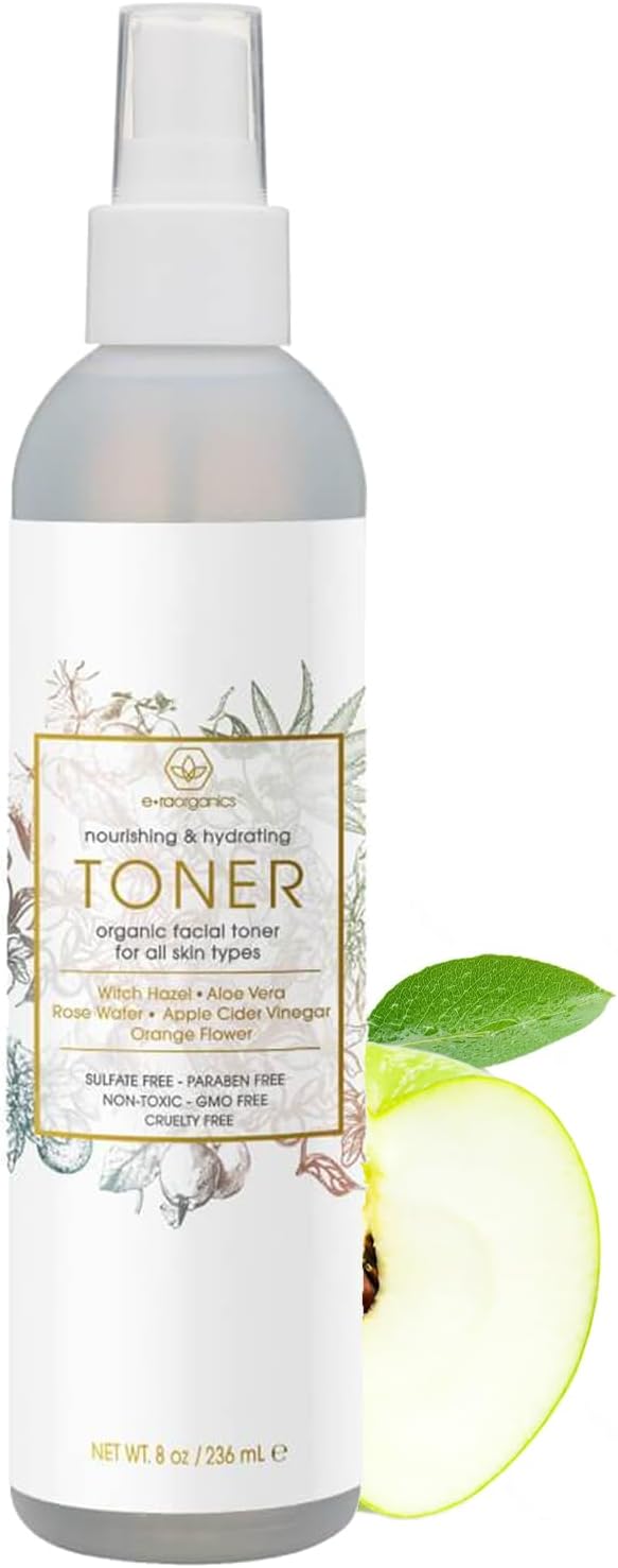 Era Organics Hydrating Toner for Face - Refreshing and Balancing Anti Aging Facial Mist with Rose Water, Apple Cider Vinegar, Witch Hazel-Velvo Beauty