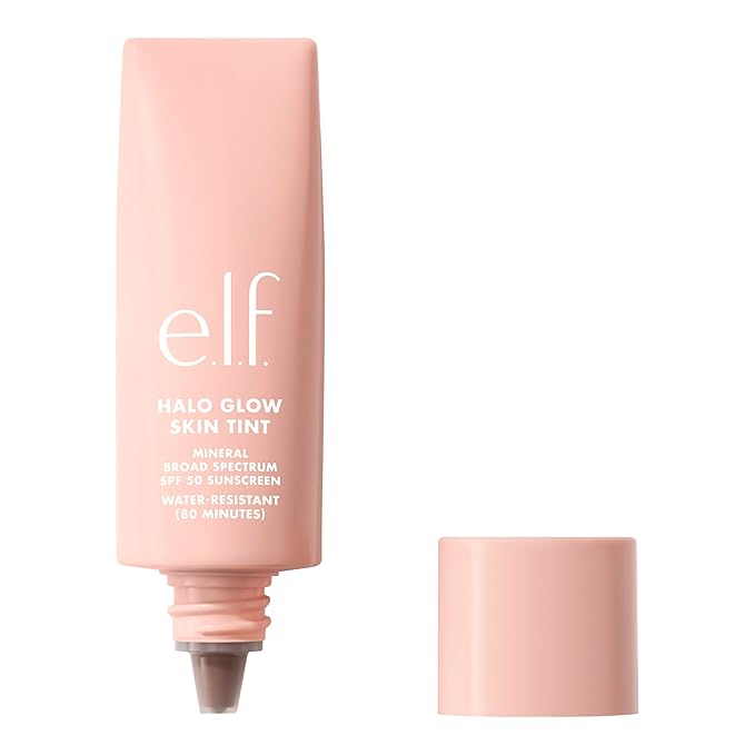 e.l.f. Halo Glow Skin Tint SPF 50, Tinted Moisturizer For Light, Buildable Coverage, Creates A Natural Glow, Vegan & Cruelty-Free, 17 Rich Warm-Velvo Beauty