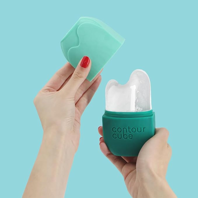 Contour Gua Cube - Gua Sha Face Massage Tool - Ice Roller for Sculpting, De-Puffing & Lymphatic Drainage - Face Ice Roller & Massager - Compact Skin Care Tools for Daily Skincare & Travel - Jade-Velvo Beauty