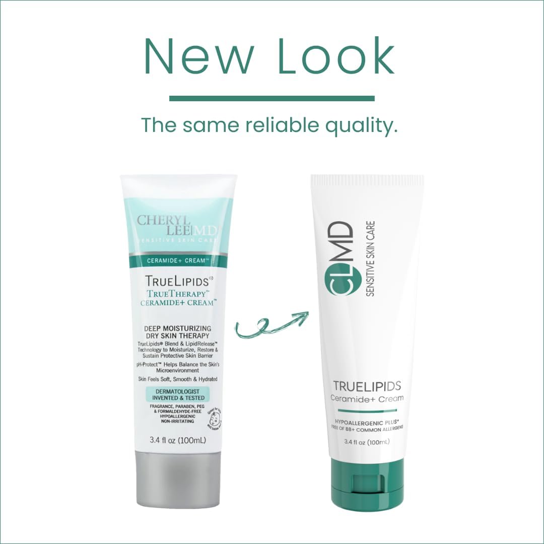 CLMD TrueLipids Ceramide+ Cream – Deep Moisturizing Barrier Support for Sensitive Skin – Hydrates and Soothes – Hypoallergenic, Nourishing, and Dermatologist-Tested – 3.4 fl oz-Velvo Beauty