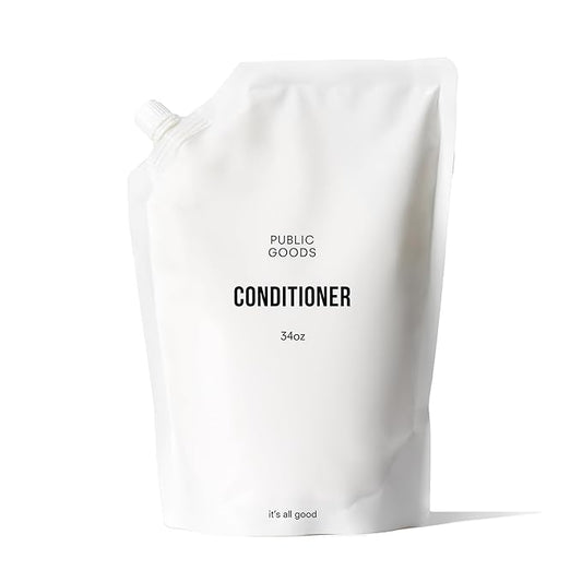 Public Goods Conditioner for Women & Men | Natural Conditioner to Protect & Moisturize Dry Hair | Made with Organic Essential Oils | Sulfate & Paraben Free | Vegan Friendly | 34 Fl Oz Refill-Velvo Beauty