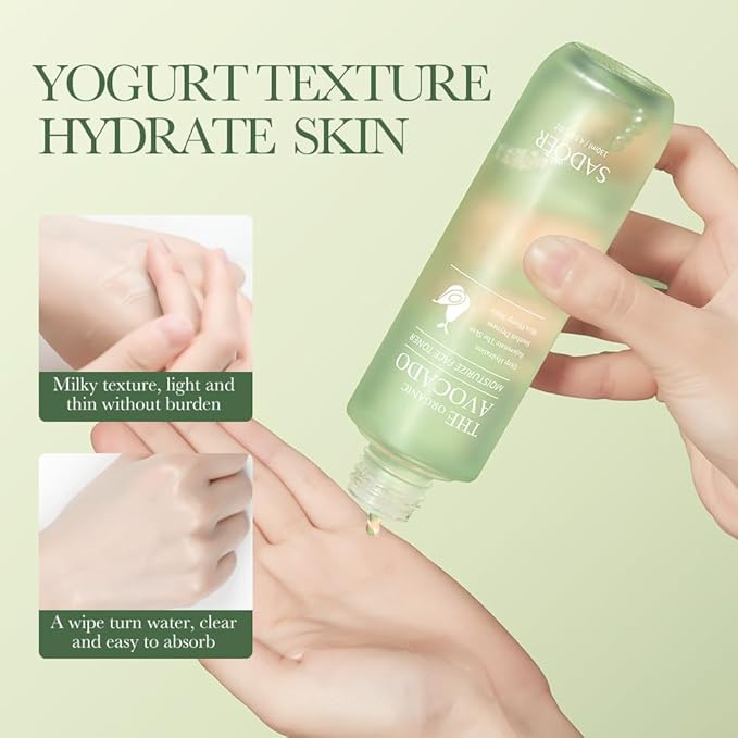 Avocado Facial Skin Care Sets & Kits, 4 pcs Skin Care Routine Kit For women, Skincare Products Set with Toner, Lotion, Eye Cream, Hydrating Skincare set for all skin types, Anti Aging facial kit.-Velvo Beauty