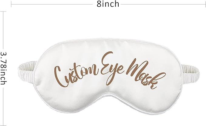 Custom Eye Mask,Add Your Image Text Personalized Sleep Shade Soft Blindfold Eyemask Blackout Eye Cover with Adjustable Strap for Full Night's Sleep,Travel and Nap White-Velvo Beauty