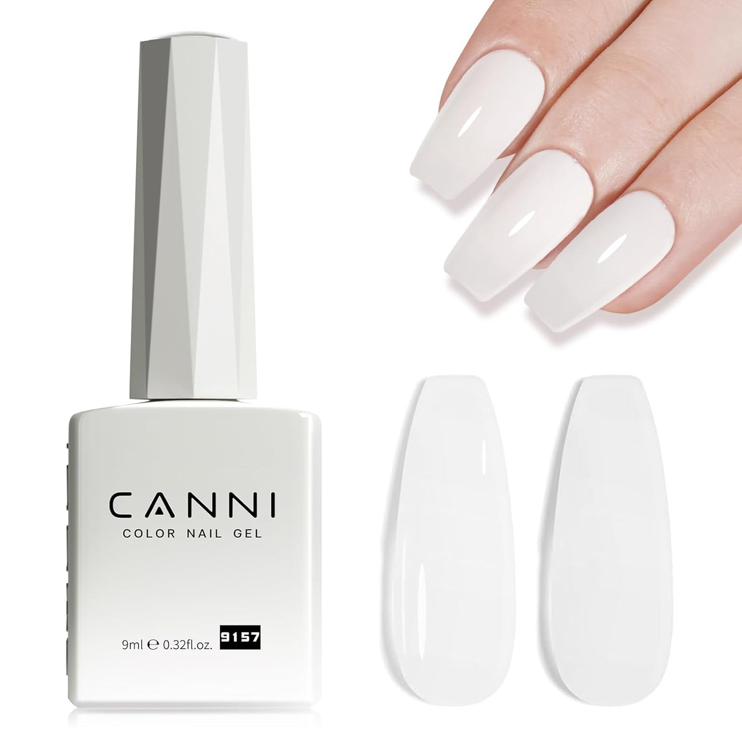CANNI Milky White Jelly Gel Polish – 9ML Translucent Sheer Nude Soak-Off UV/LED Gel Nail Polish for DIY Manicure or Salon Use-Velvo Beauty