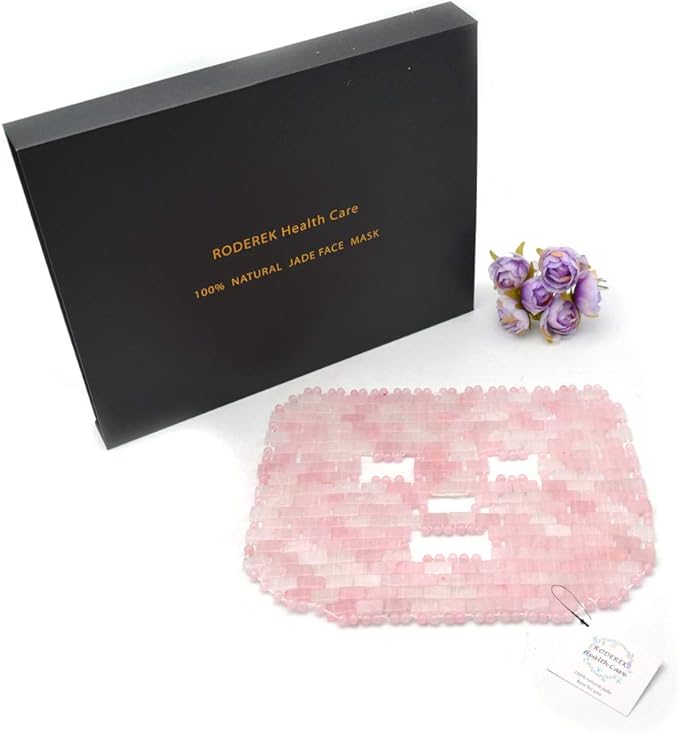 Jade Ice Sleeping Mask, Jade Mask for Relieving Face & Eye Puffiness Migraine, Anti Wrinkle Mask Therapy, Yoga Meditation Tools (Rose Quartz)-Velvo Beauty