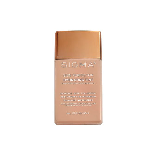 Sigma Beauty Skin Perfector – Hydrating Skin Tint Foundation for Lightweight, Buildable Coverage, With Hyaluronic Acid, Niacinamide Serum, and More (5 Dark Golden Tint, 1.12oz)-Velvo Beauty