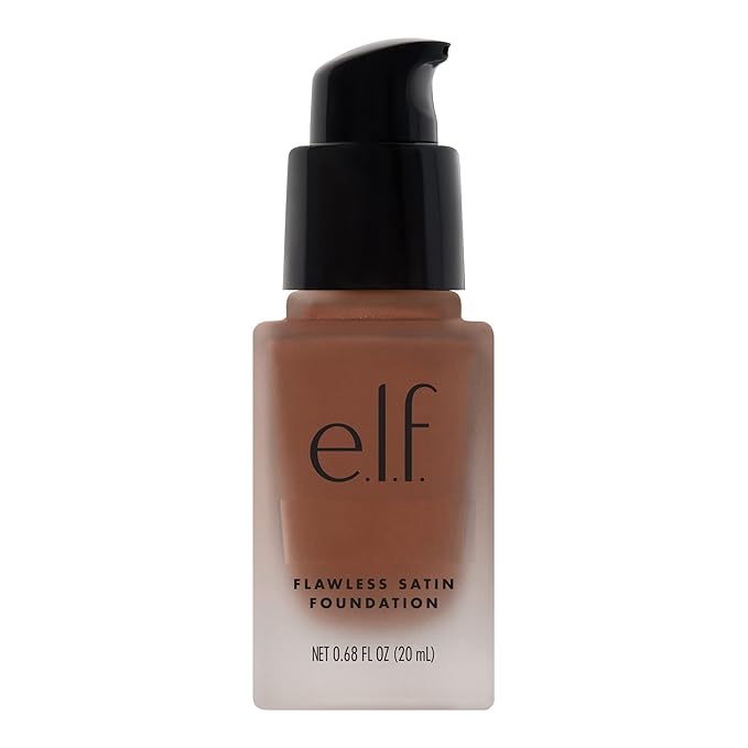 e.l.f. Flawless Finish Foundation, Lightweight & Medium Coverage, Semi-Matte Finish, Chocolate, 0.68 Fl Oz (20mL)-Velvo Beauty