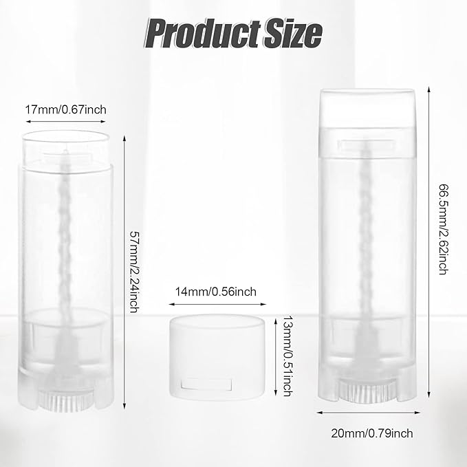 40 PCS 4.5g Oval Lip Balm Tubes Plastic Twist-up Filling Stick Refillable Lipstick Tube Containers for Chapstick Homemade Lip Balm DIY Deodorants Crayon (Clear)-Velvo Beauty