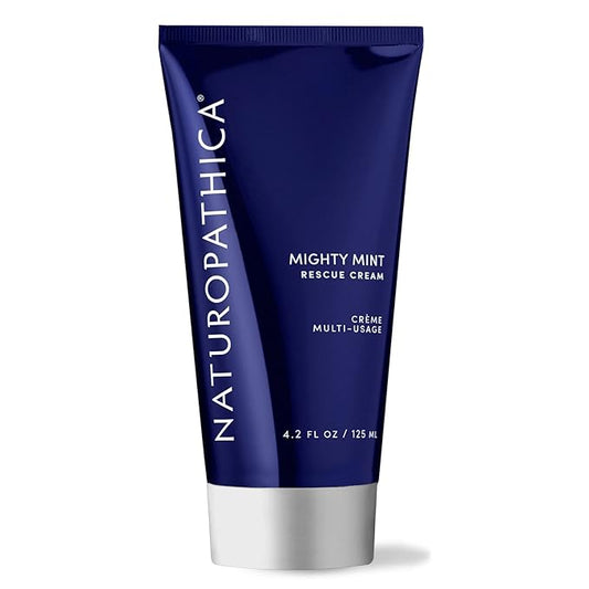 Naturopathica Mighty Mint Rescue Cream, Moisturizing Body Lotion with Peppermint & Menthol to Cool & Revive Skin, Soothing Relief for Sore Muscles, 4.2 fl oz-Velvo Beauty