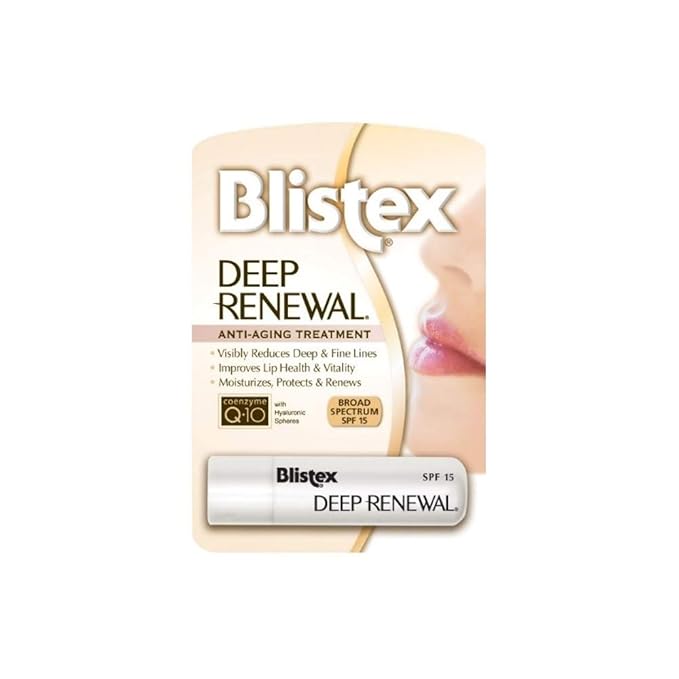Blistex Lip Protectant Sunscreen Deep Renewal Anti-Aging Formula 0.13 Ounce (3.69g) (Value Pack of 4)-Velvo Beauty