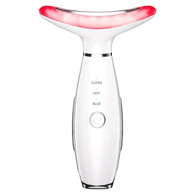 3-in-1 Beauty Massager for Face and Neck, Based on Triple Action LED, Thermal, and Vibration Technologies for Skin Care,Improve,Firm,Tightening and Smooth-Velvo Beauty