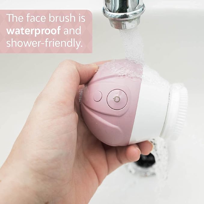 TAO Clean Ona Diamond Orbital Facial Brush and Cleansing Station – Suave Mauve – Electric Face Cleansing Brush with Ergonomic Handle, Dual Speed Settings-Velvo Beauty