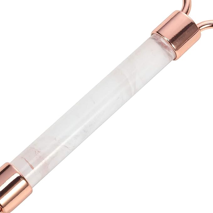 C CRYSTAL LEMON White Natural Face Roller, Jade Gua Sha Sculptor for Aging Wrinkles and Puffiness - Natural White Facial Roller Guasha Tool - Premium Jade Face Roller Cold Roller for Face-Velvo Beauty