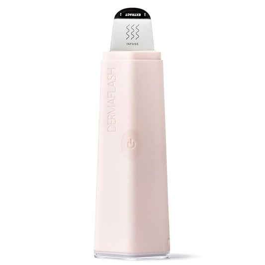 DERMAFLASH DERMAPORE+™ Ultrasonic 2-in-1 Pore Extractor and Serum Infuser, Blush-Velvo Beauty