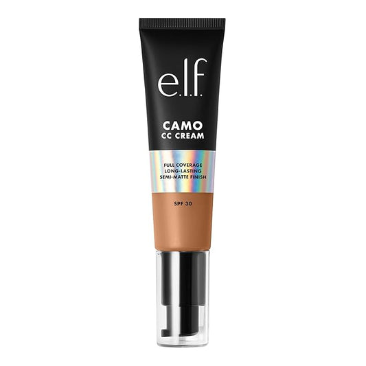 e.l.f. Camo CC Cream, SPF 30 Color-Correcting Medium-To-Full Coverage Face Foundation, Delivers An Airbrushed Finish, Vegan & Cruelty-Free, Tan 460 W-Velvo Beauty