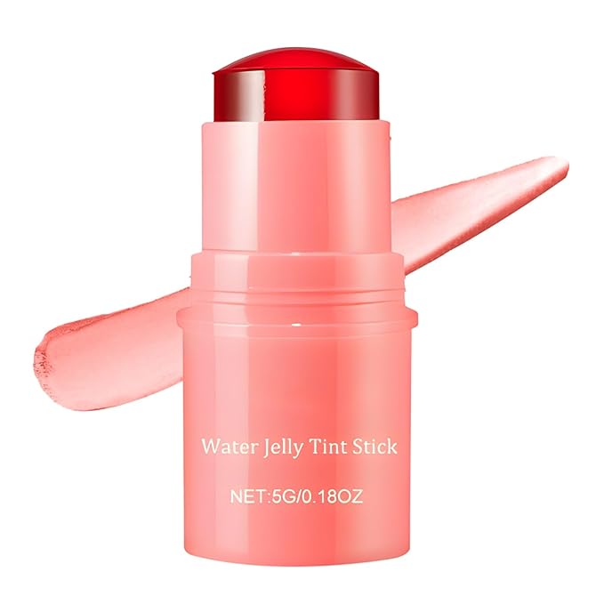 Milk Jelly Blush Cooling Water Jelly Tint, Milk Jelly Tint Jelly Blush Stick, Milk Lip And Cheek Stick, Sheer Lip & Cheek Stain, Jelly Tint Makeup (Pink, Free Size)-Velvo Beauty