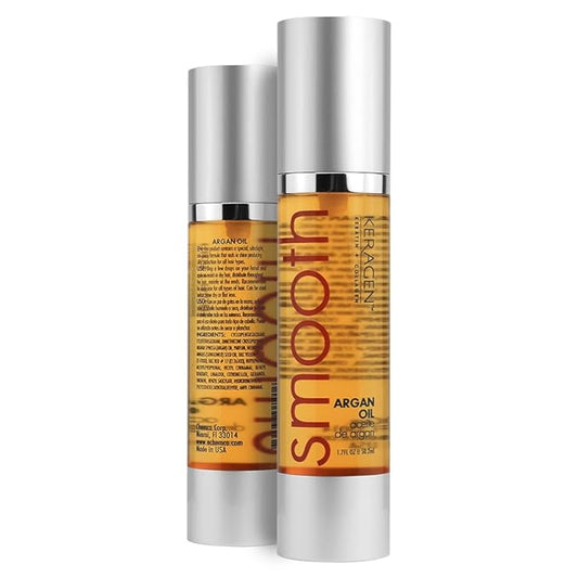 KERAGEN - Nourishing Hair Serum for Dry Damaged Hair - Argan Oil for Hair Treatment - Brilliant Shine, Heat Protection with Paraben, Phthalate and Sulfate Free Formula (1.7 Oz)-Velvo Beauty