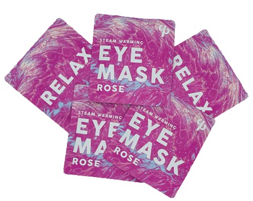 ROSE SCENTED AROMATHERAPY SELF WARMING HEATED EYE MASKS FOR MIGRAINES, STRESS RELIEF, DARK CIRCLES, STRESS TENSION, INFLAMMATION FROM ALLERGIES. [5 PACK]-Velvo Beauty