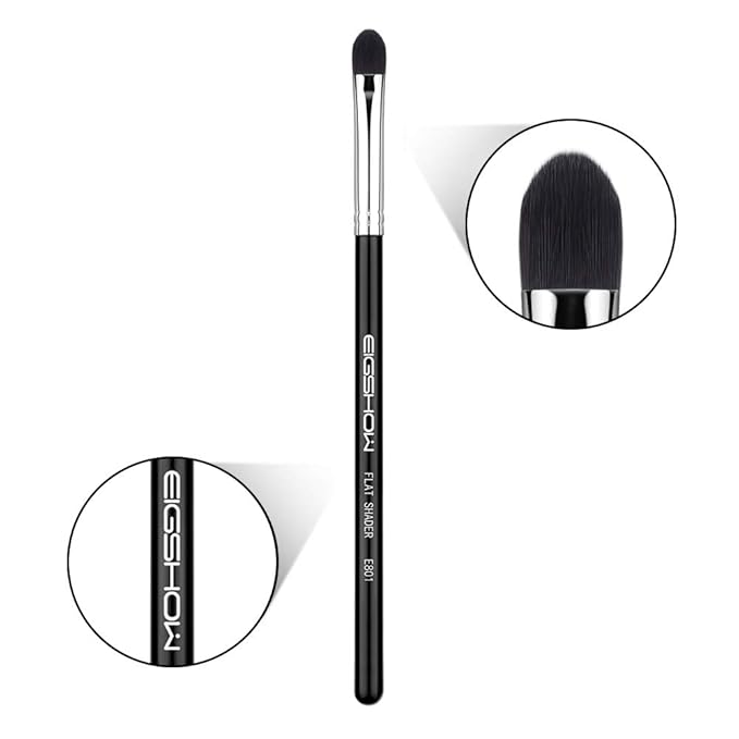 Professional Shader Eyeshadow Brush, EIGSHOW Flat Tapered Blending Brush with Dense Soft Bristles for Eye Shadow Application, for Cream Powder (E801)-Velvo Beauty