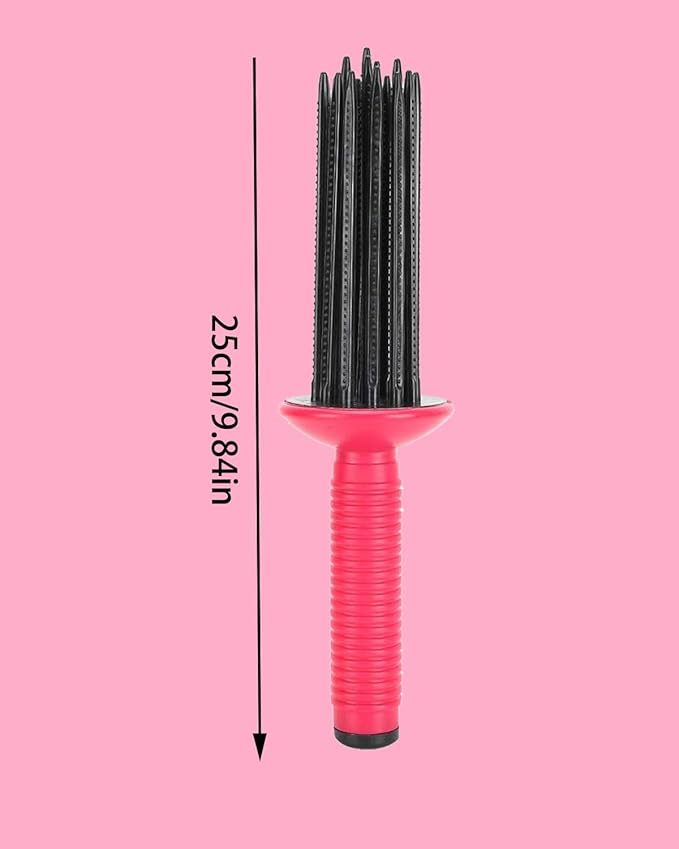 Hair Fluffy Styling Curler Curls Comb,Hair Curler Curling Make Up Brush Roller Tool Portable Hair Curling Roll Comb Anti‑Slip Professional Round Hair Brush for Home Personal Use Travel-Velvo Beauty