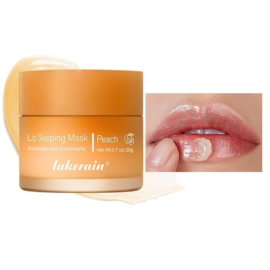 Sleeping Lip Mask, Long-Lasting Nourish & Hydrate Lip Mask, Lip Balm, Lip Oil, Lip Skin Care, Hydrating, Moisturizing Lip Lines Night Sleep Care Lip Anti-chapped Lip Cream (01# Peach)-Velvo Beauty