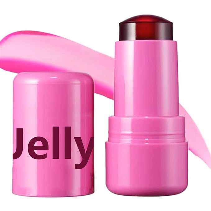 Cooling Water Jelly Tint Blush,4 Colors Multi-Use Tint Blush Makeup Stick Watercolor Finish for Lips and Cheek Stain, Moisturising Waterproof Non-Stick-Velvo Beauty