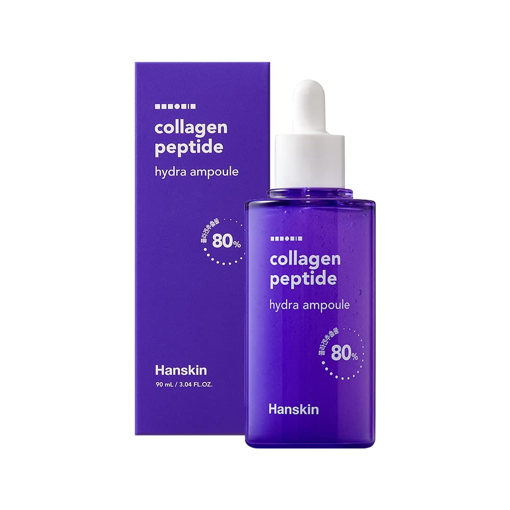 Hanskin Collagen Peptide Hydra Ampoule (90ml). Made with 80% Collagen Extract and 20% Peptide. Advanced Anti-Aging Formula to Repair Skin from Wrinkles and Fine Lines on Face and Neck Area.-Velvo Beauty